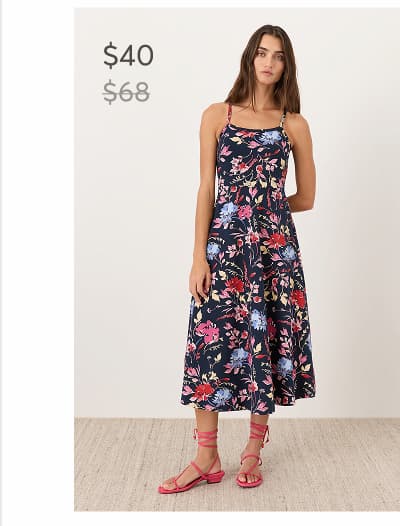 Organic Fit & Flare Midi Dress