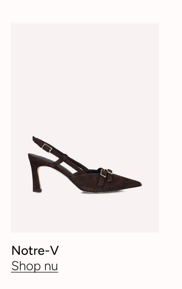 Bruine Notre-V slingbacks