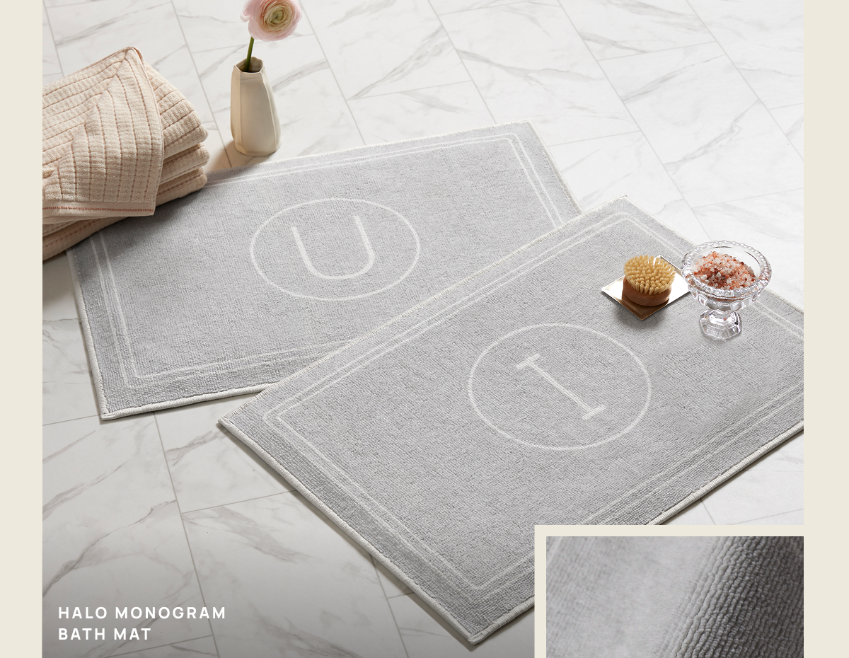 Halo Monogram Bath Mat  | Shop This Style 