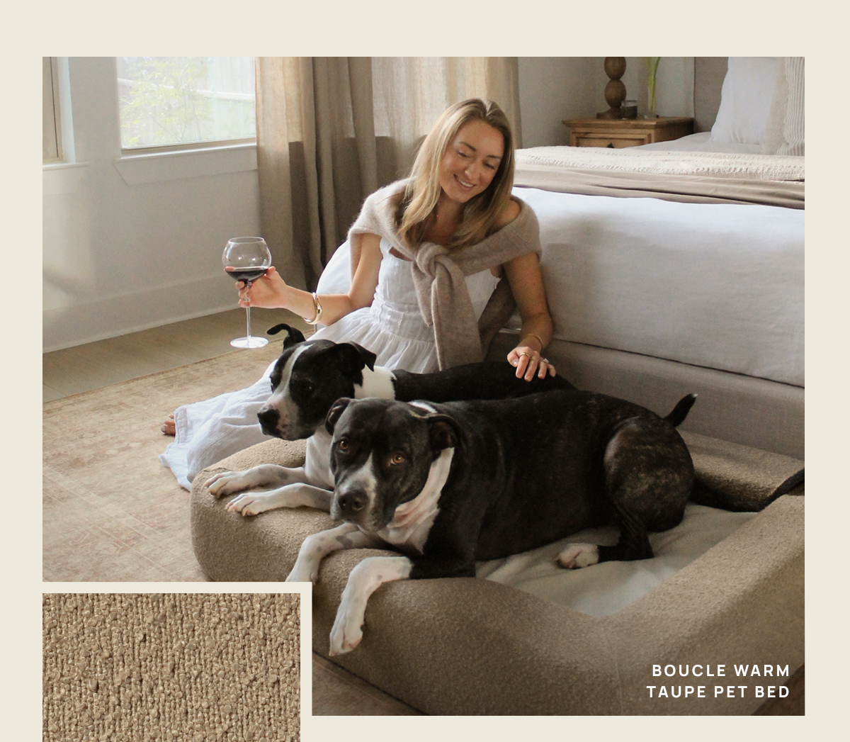 Boucle Warm Taupe Pet Bed