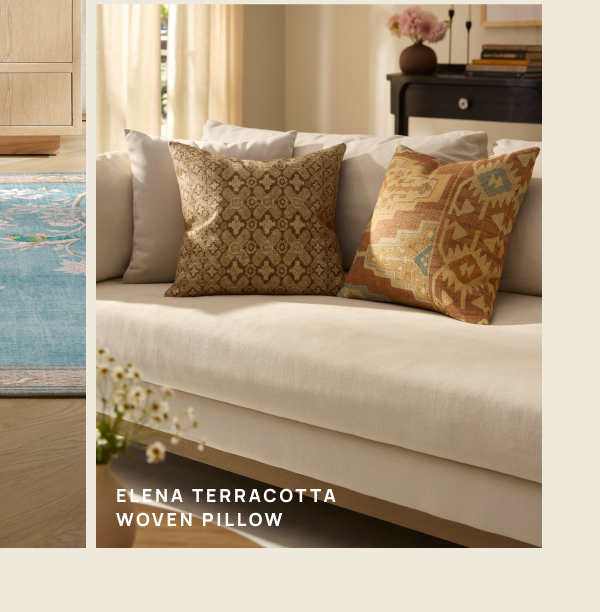 Elena Terracotta Woven Throw Pillow