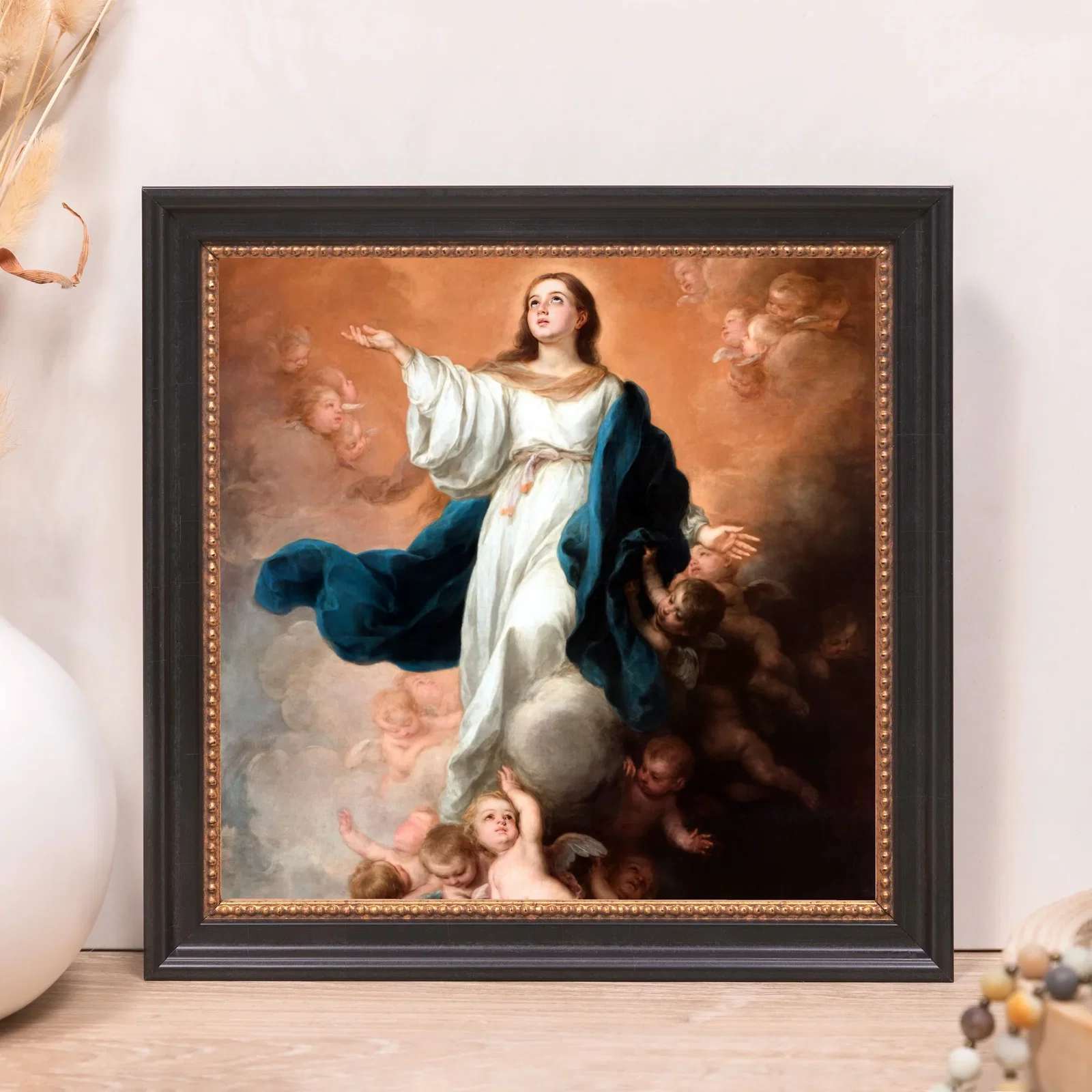 The Assumption of the Virgin Framed Canvas - Sacred Mini Collection