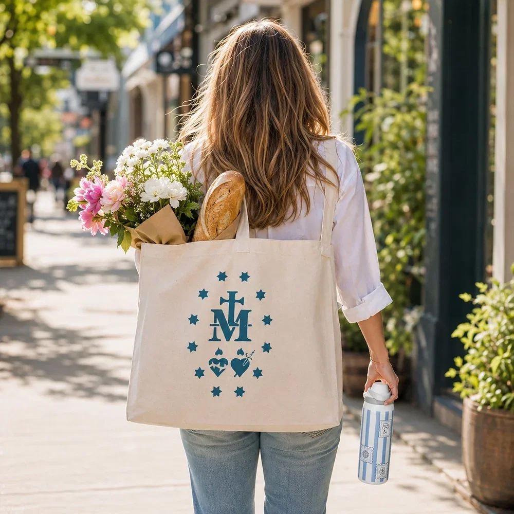 Miraculous Medal Canvas Tote Bag