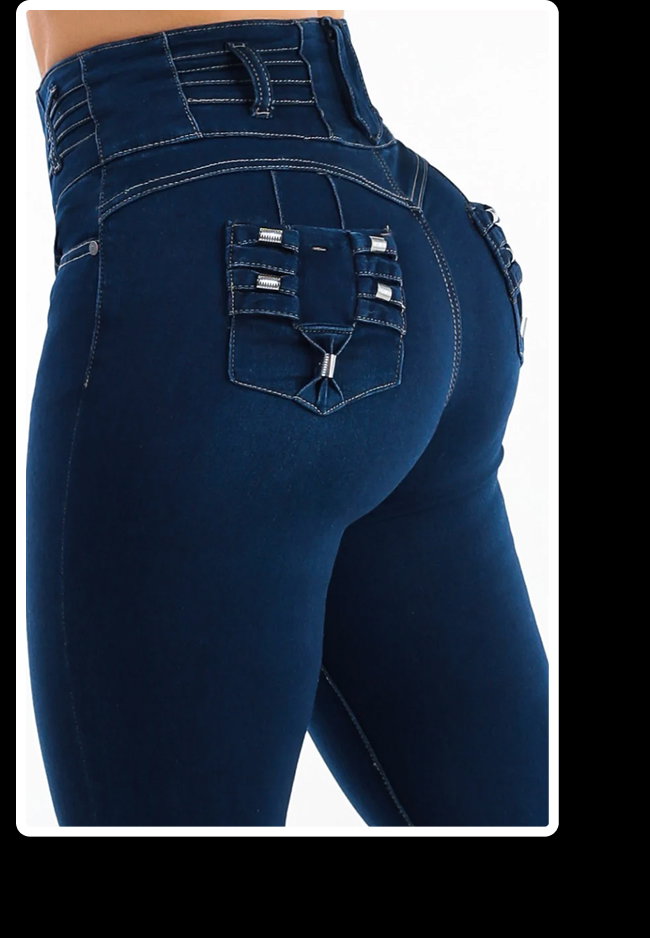 MX JEANS Levantacola Super High Waist Stretch Skinny Jeans Dark Wash