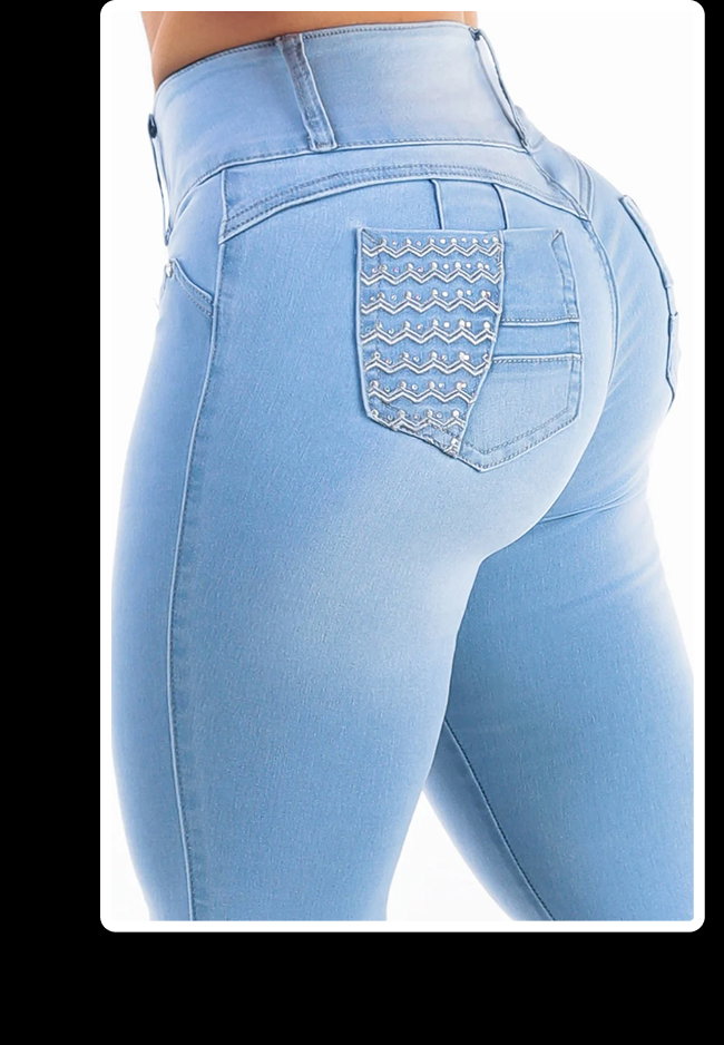 Butt Lift Mid Rise Stretch Skinny Jeans Light Wash