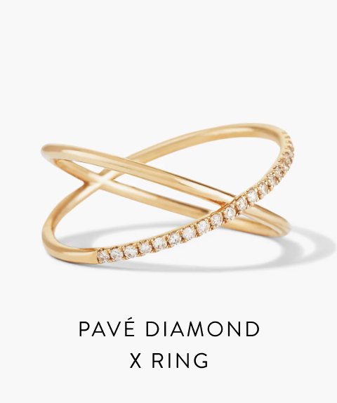 Pavé Diamond X Ring.