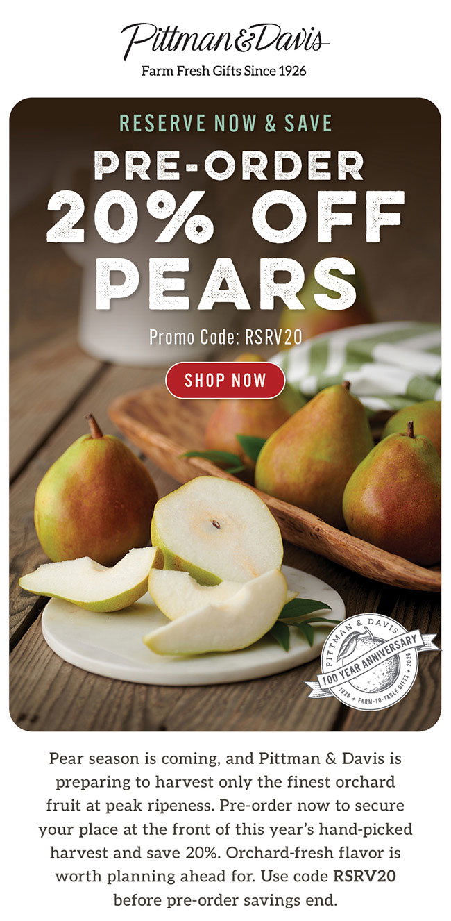 20% OFF Pears