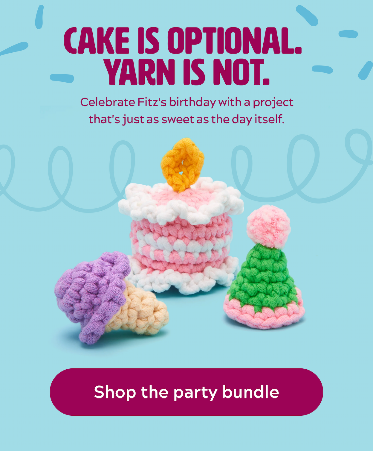 Cake is optional, yarn is not {Shop the collection}