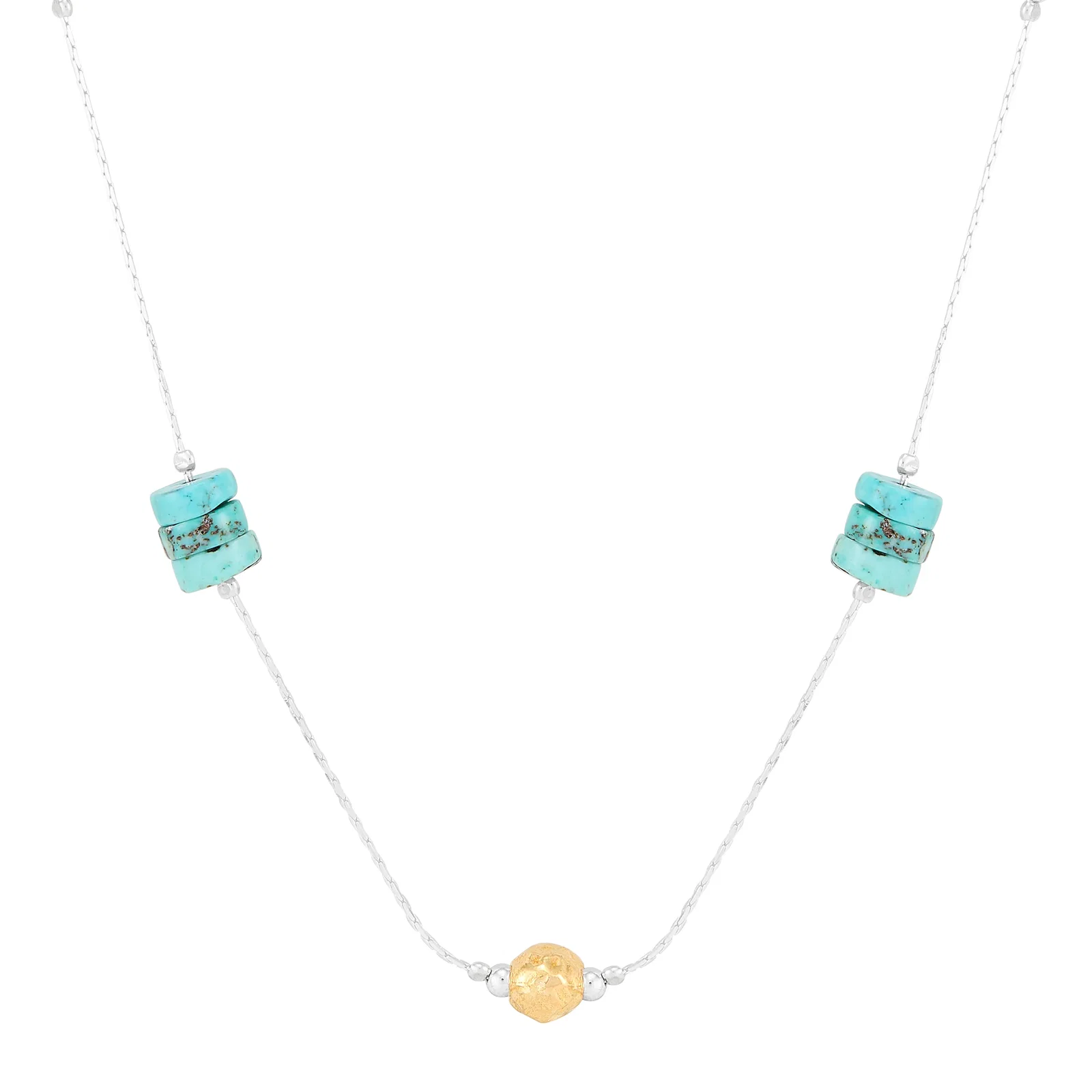 Alpine Stones Necklace, Two-Tone