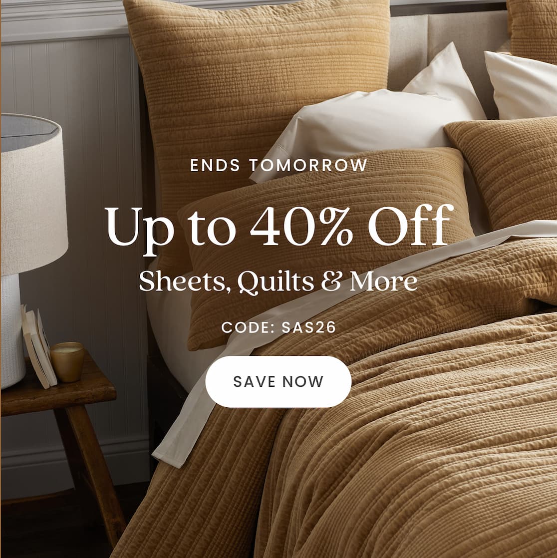 Up to 40% Off Sheets, Quilts & More