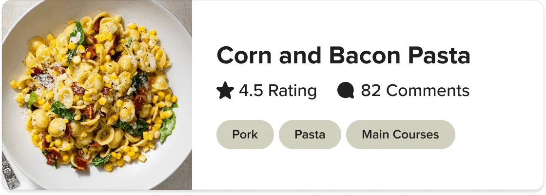 Corn and Bacon Pasta