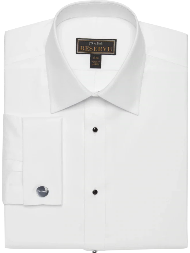 Reserve Collection Traditional Fit Point Collar Formal Solid Dress Shirt
