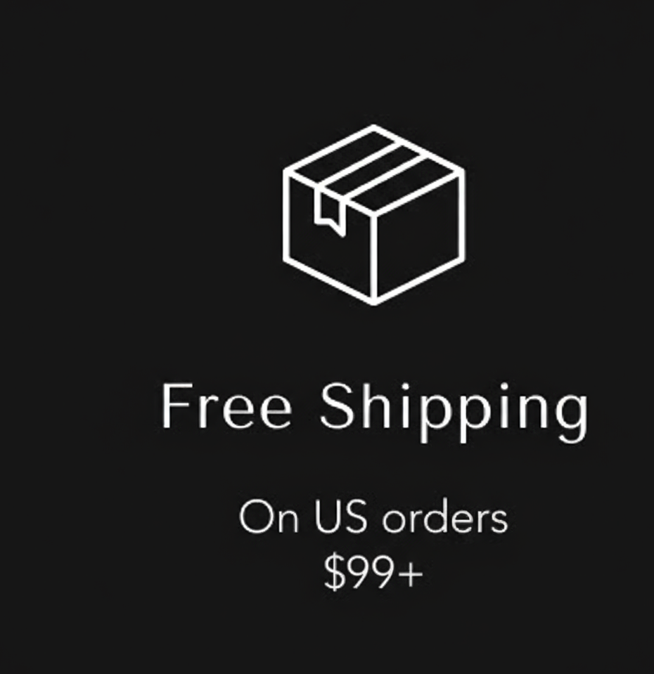 an image of a black background with a white box and the words free shipping on us orders $