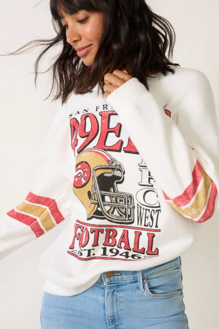SHOP 49ers Oversized Stripe Sweatshirt