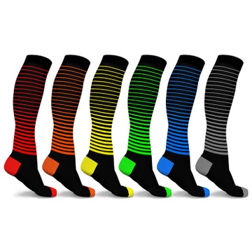 DCF Unisex Ombre Stripe Compression Socks (6-Pack)