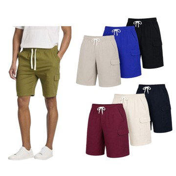 3-Pack Men's Cotton Cargo Shorts With Drawstring (S-3XL)
