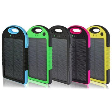 5,000 mAh Water-Resistant Solar Power Bank 