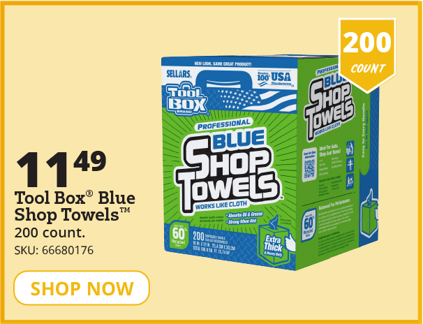 blue shop towels