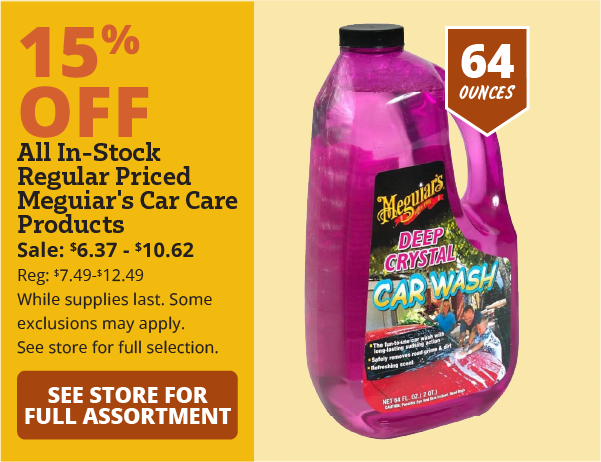15% off meguiars car care products
