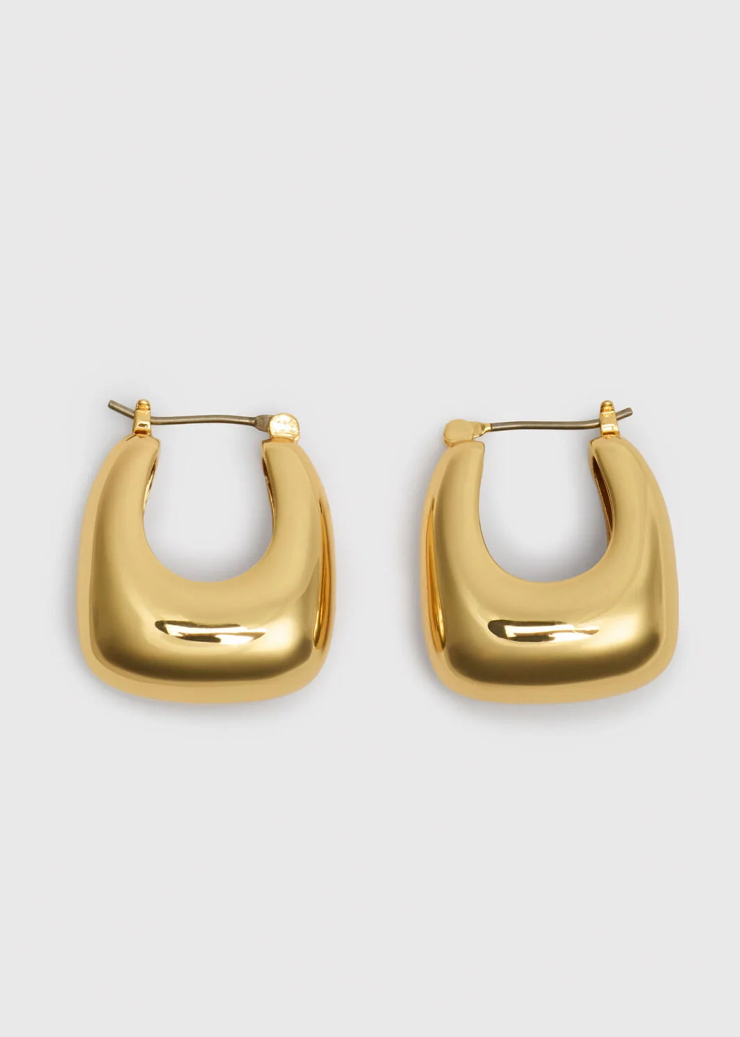 Gold Chunky Curved Square Earring