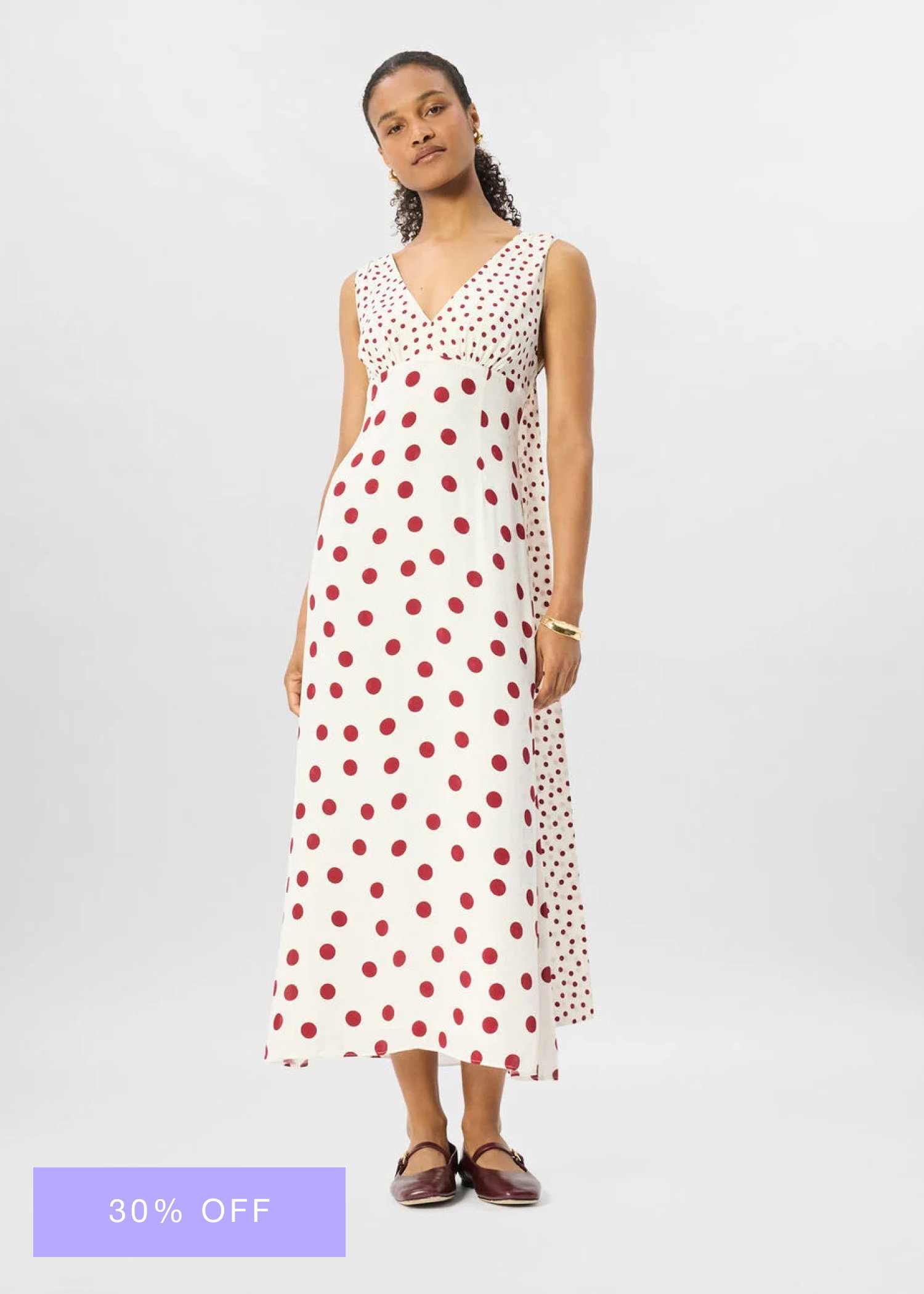 Cream Jacquard Spot Scarf Back Dress
