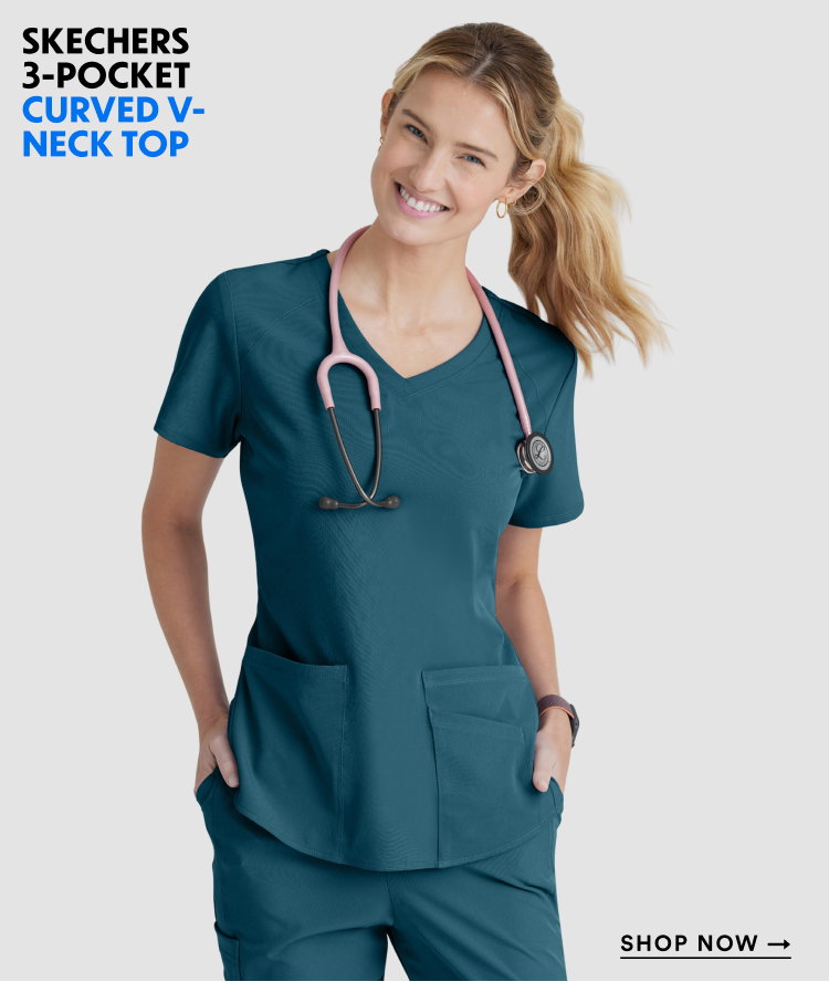 Skechers 3-Pocket Curved V-Neck Top | Shop Now