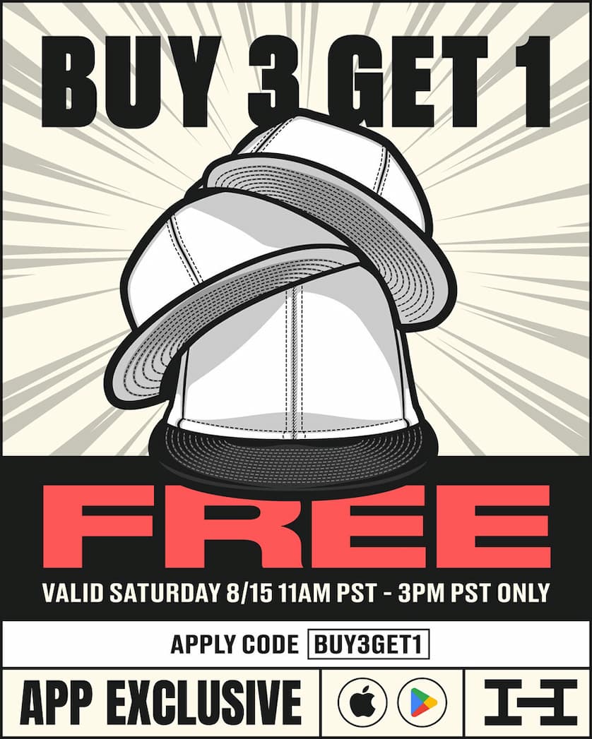 Buy 3 Get 1 Free - Saturday 8/15 11AM-3PM PST only - Apply code BUY3GET1 - App Exclusive