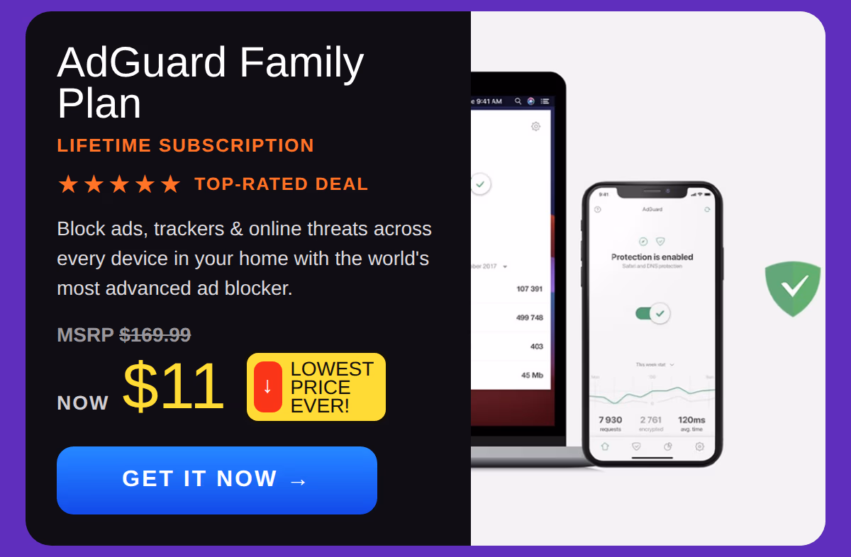 AdGuard Family Plan: Lifetime Subscription