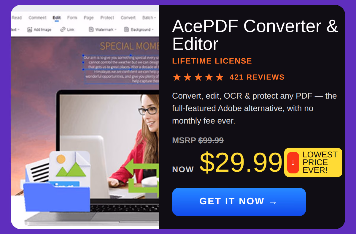 AcePDF Converter & Editor: Lifetime License