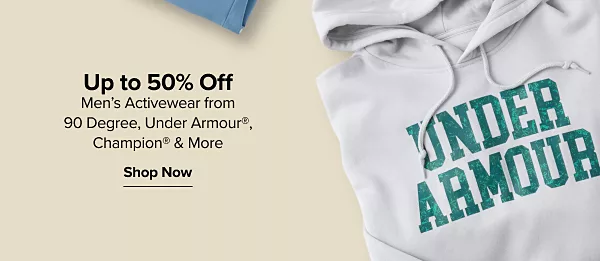 Up to 50% off mens activewear from 90 Degree, Under Armour, Champion and more. Shop now. A gray hoodie.