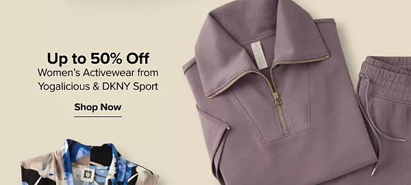Up to 50% off womens activewear from Yogalicious and DKNY Sport. Shop now. A matching purple sweatshirt and pants.