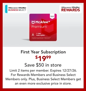 $19.99 mcafee 1year subscription