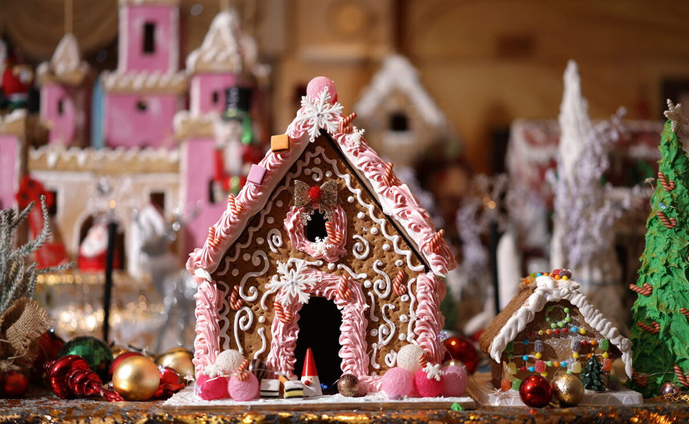 Decorated gingerbread houses