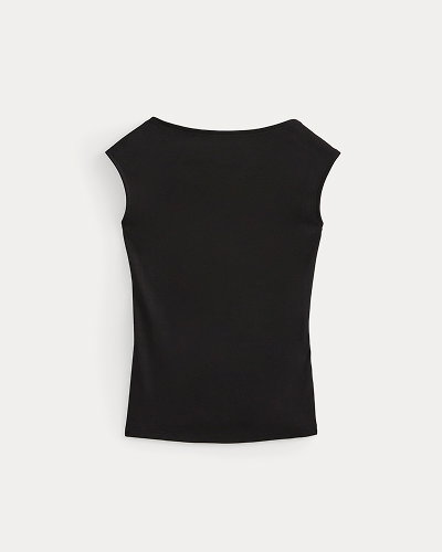 Image | RetroSoft Cotton Square-Neck Tee | Black
