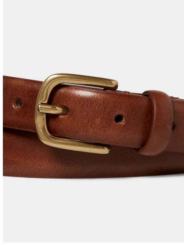 Italian Beveled Edge Leather Belt