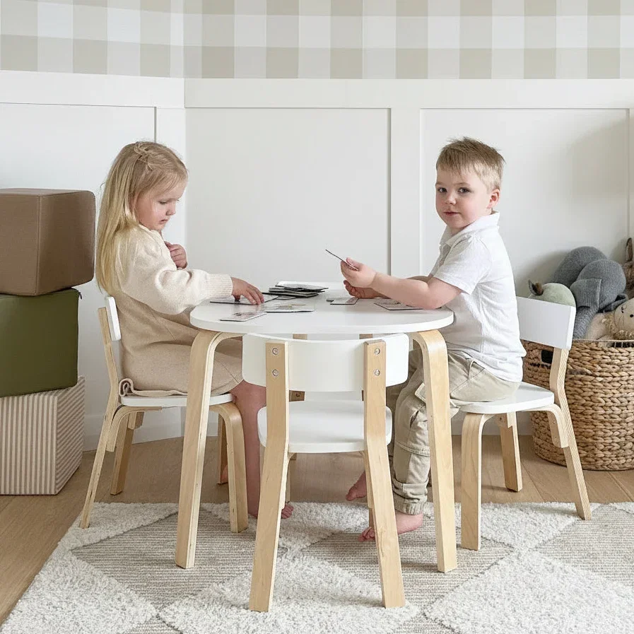 Image of EZRA Square Table & 4 Chair Set