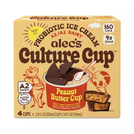  Alec's Ice Cream Probiotic Ice Cream Culture Cups, Peanut Butter Cup