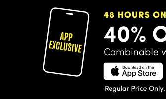 App Exclusive | 48 Hour Only! | 40% Off Shoes* | Combinable with In-App Offer | Download on the App Store > | Regular Price Only. | US Only.