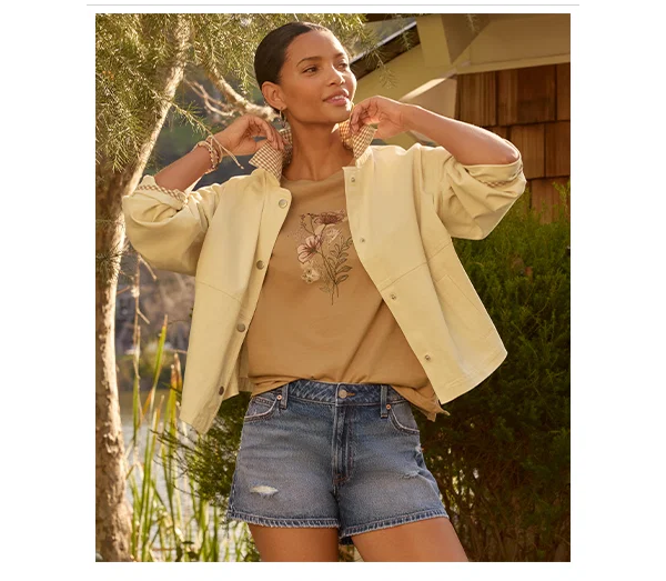 Model wearing maurices clothing.