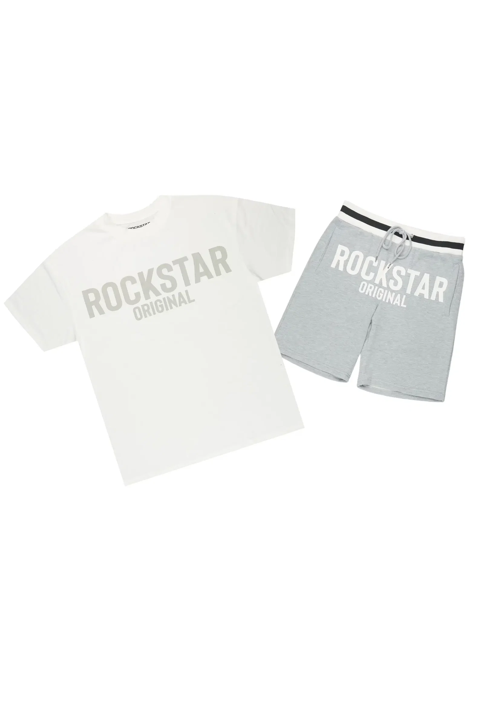 Image of Sana White/Grey Short Set