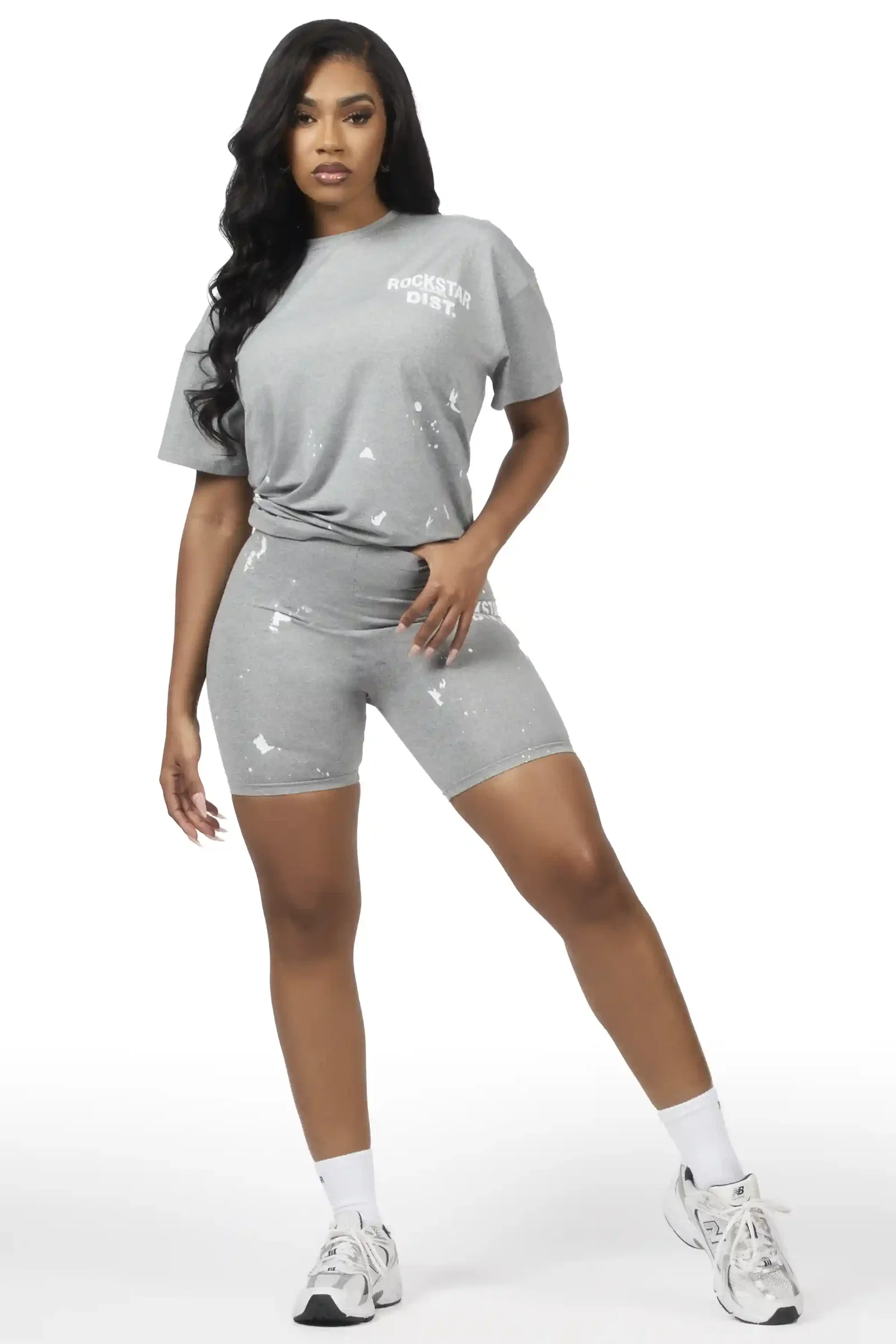 Image of Living For It Heather Grey Bike Short Set
