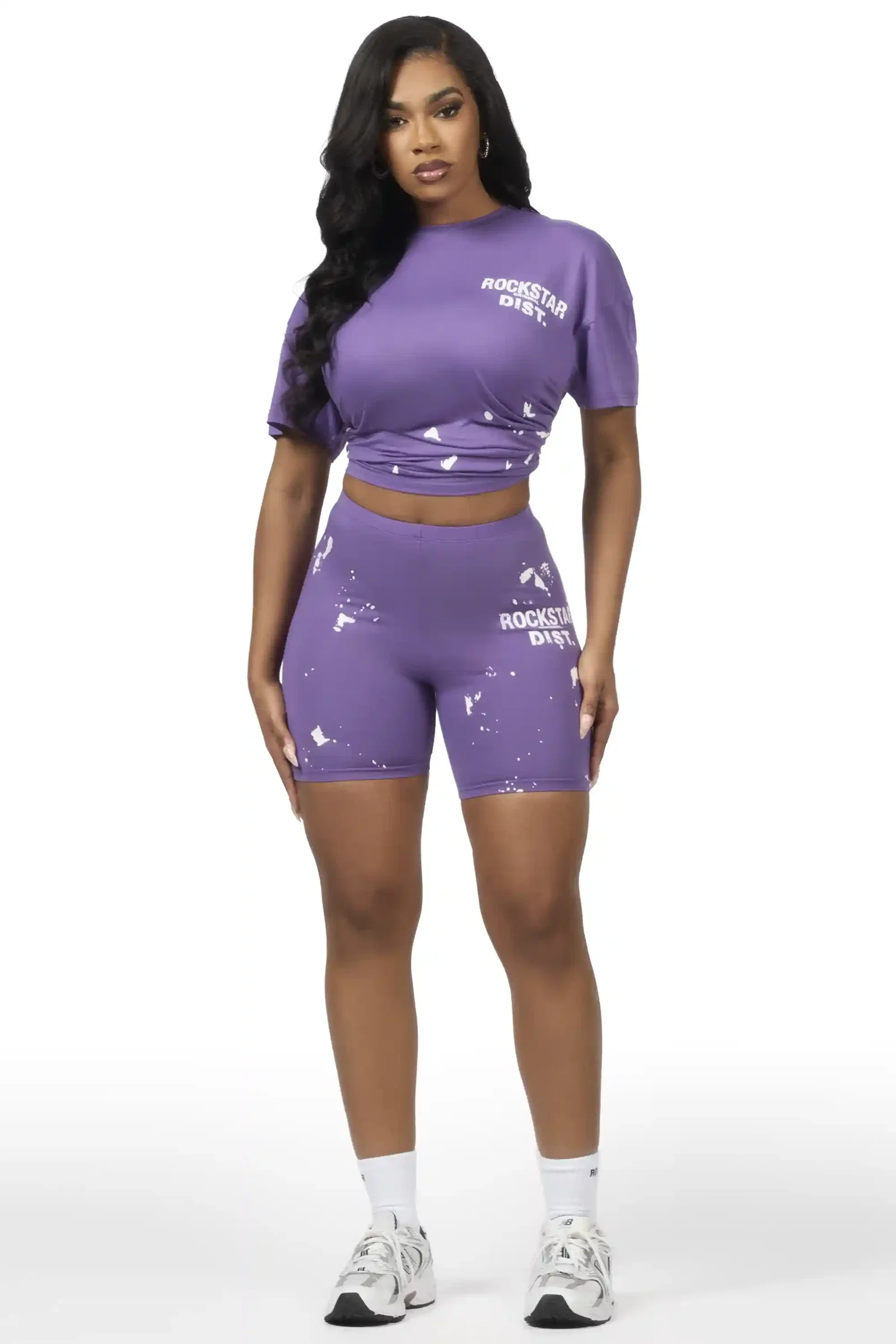 Image of Living For It Purple Bike Short Set