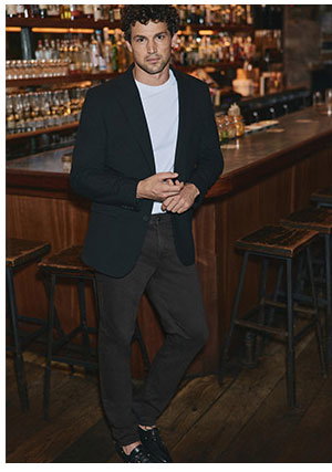 Shop Mens Relaxed Black Stretch Suit Jacket