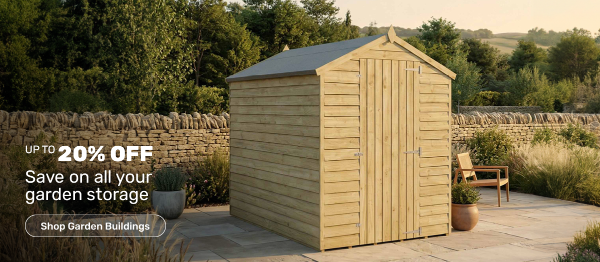 Up to 20% off garden buildings