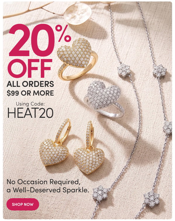 Diamond Jewelry Savings | Extra 20% Off All Orders $99+ with Code: HEAT20