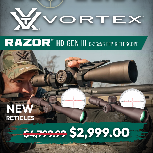 NEW Vortex Razor HD Gen III 6-36x56 FFP