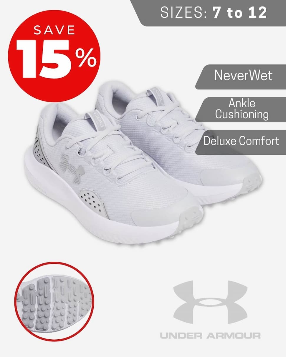 Under Armour Mens 2026 Surge Water-resistant Cushioned Golf Shoes