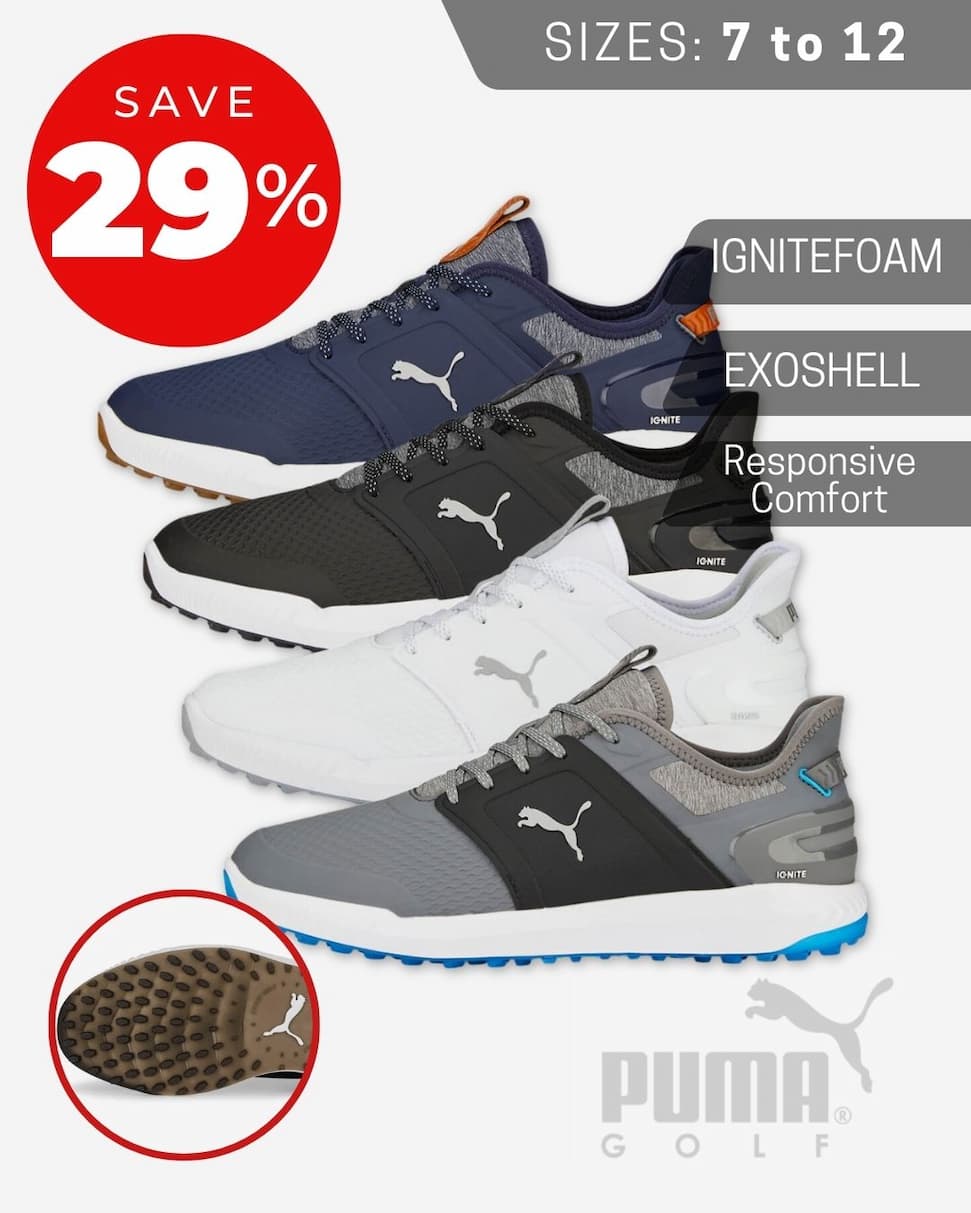 Puma Golf Mens IGNITE ELEVATE Spikeless Comfort Waterproof Golf Shoes