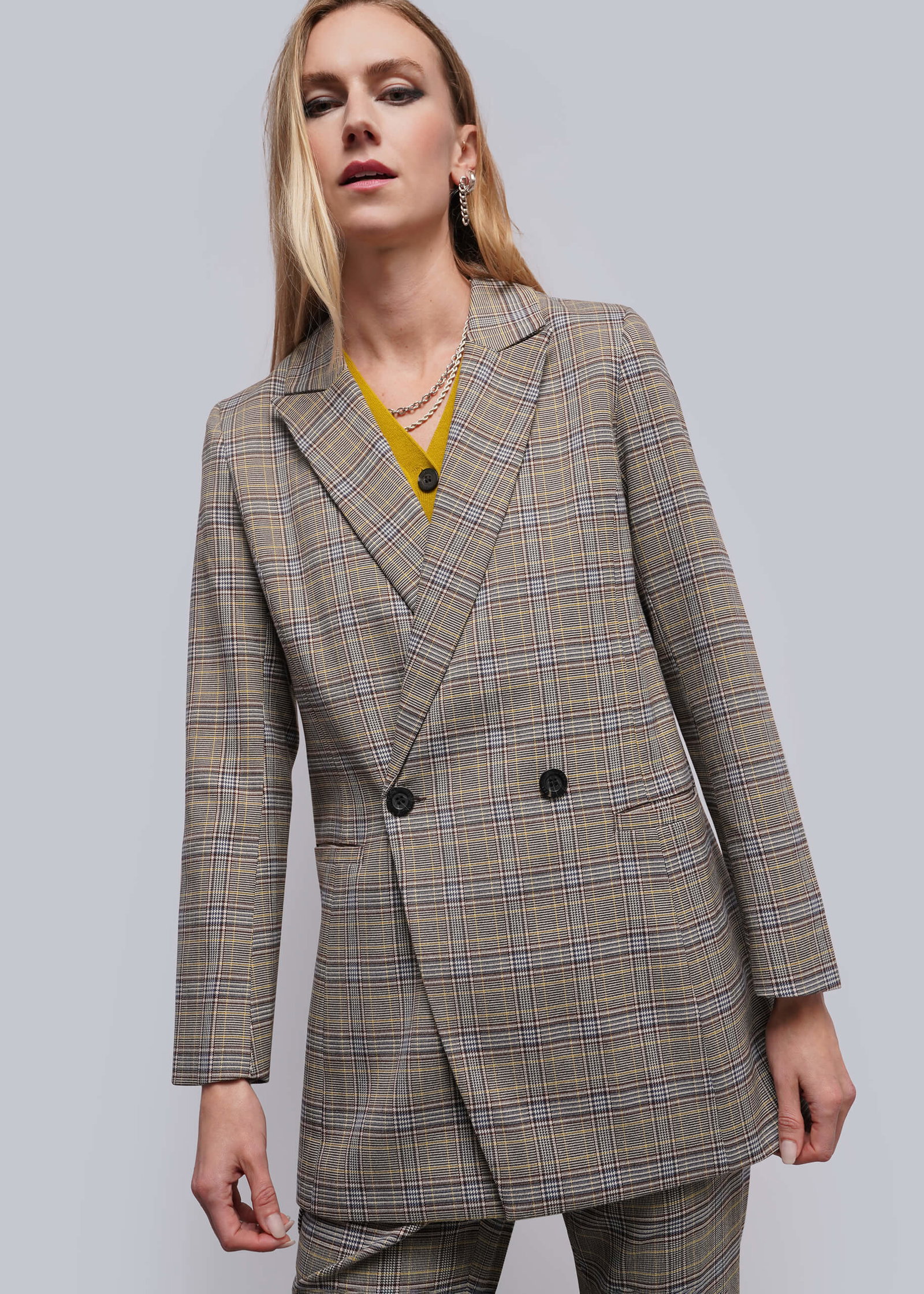 Image of The Empower Plaid Double Breasted Blazer