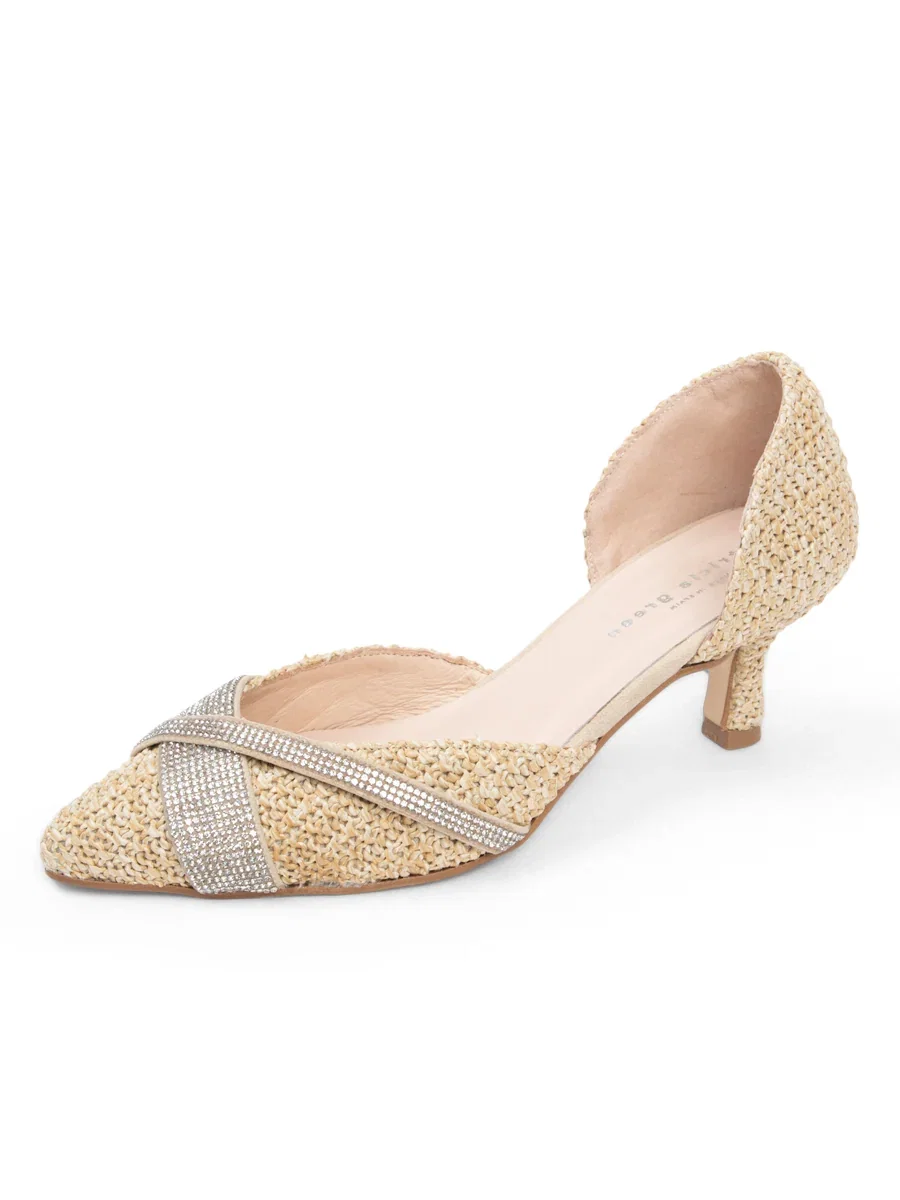 Image of Milan Crystal D'orsay Kitten Heel